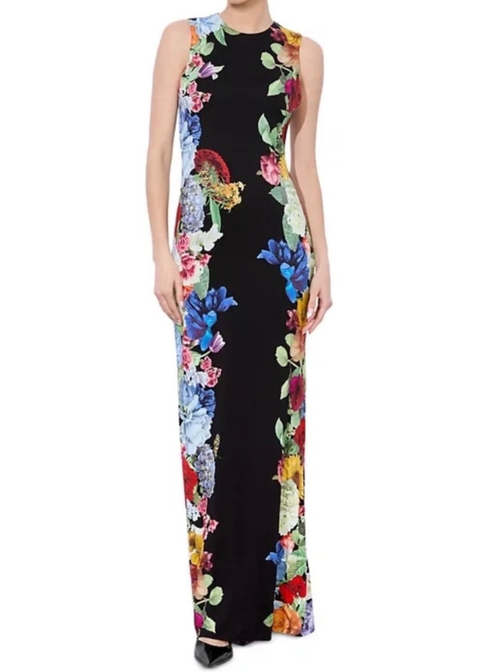 Alice + Olivia Delora Floral open back maxi dress in Garden Brunch NWT SZ 4